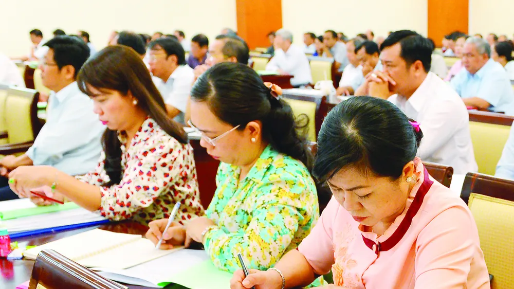 Lớp bồi dưỡng,  cập nhật kiến thức cho cán bộ quản lý (đối tượng 3)  của TPHCM   Ảnh: VIỆT DŨNG