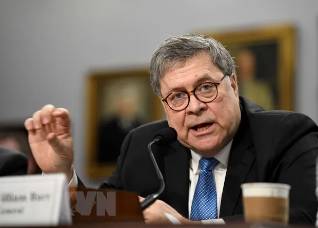 Bộ trưởng Tư pháp William Barr điều trần tại Tiểu ban Khoa học -Tư pháp và Thương mại Quốc hội Mỹ tại Washington DC., ngày 9-4-2019. Nguồn: THX/TTXVN