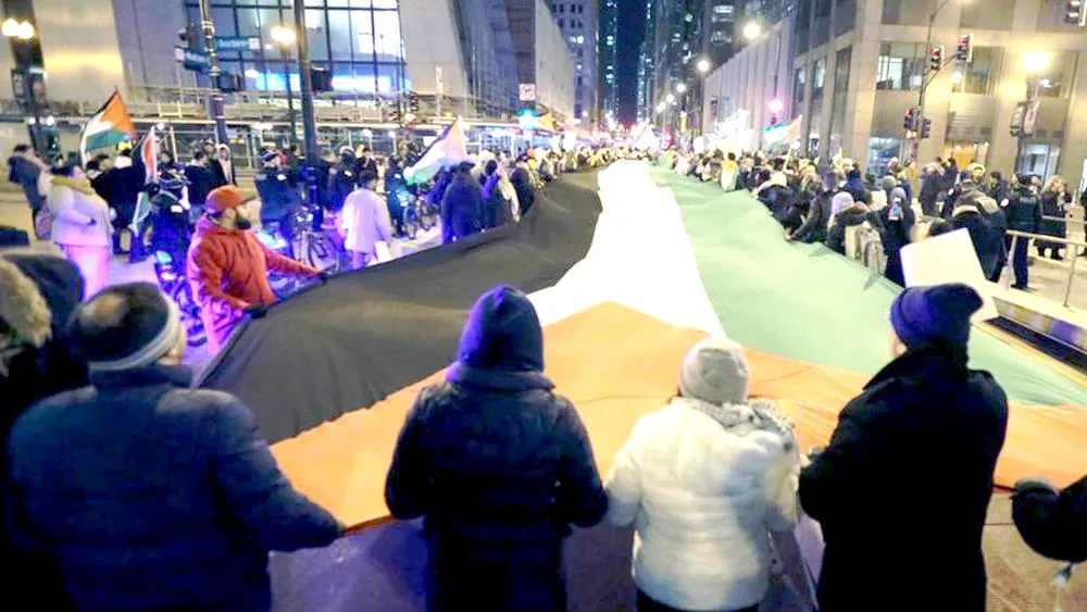 Người Palestine ở Chicago tuần hành phản đối quyết định dời đại sứ quán Mỹ tới Jerusalem