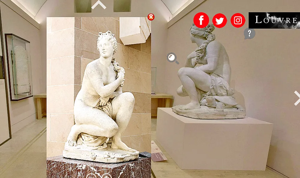 Một góc Bảo tàng Louvre ở Paris trong tour tham quan ảo