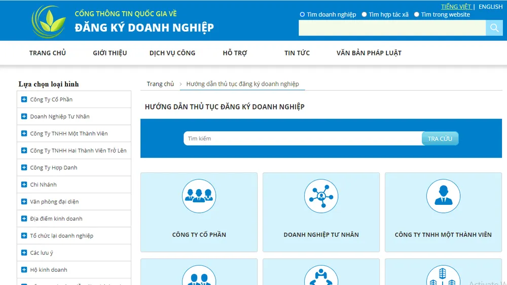Hồ sơ đăng ký doanh nghiệp qua mạng có giá trị pháp lý như hồ sơ giấy