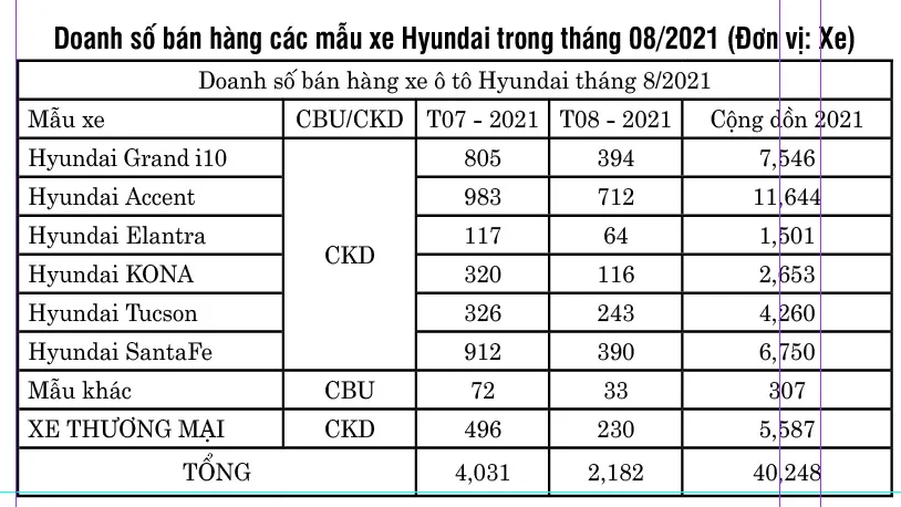 TC Motor công bố kết quả bán hàng Hyundai tháng 8-2021 ảnh 2