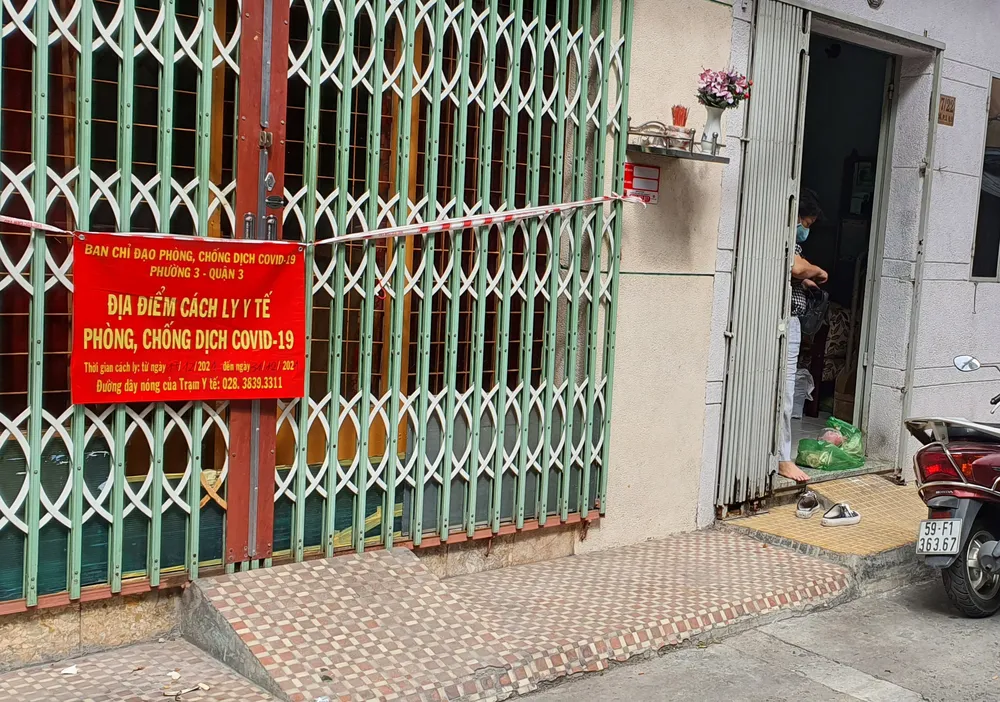 Một căn hộ trong khu Bàn Cờ (quận 3) có F0 cách ly tại nhà
