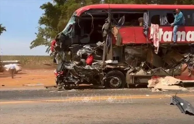 Hiện trường vụ tai nạn. Ảnh: TTXVN