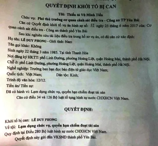 Khởi tố, bắt giam nhà báo Lê Duy Phong ảnh 1