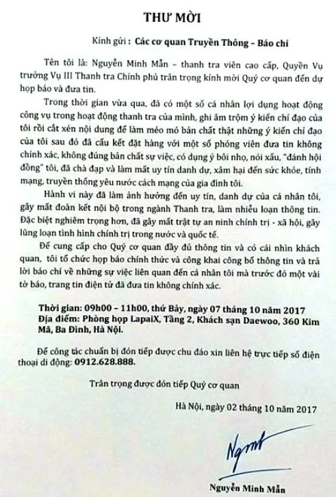 Ông Nguyễn Minh Mẫn không được tổ chức họp báo về việc bị “đánh hội đồng“ ảnh 1