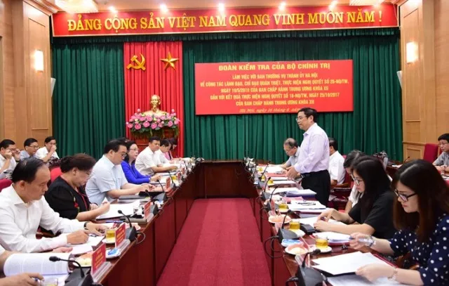 Trung ương kiểm tra công tác cán bộ, đổi mới sắp xếp bộ máy của TP Hà Nội ảnh 1