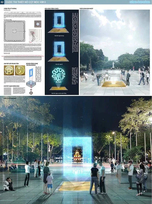 “Cổng ánh sáng” đoạt giải nhất cuộc thi thiết kế mẫu cột mốc Km0 ảnh 1