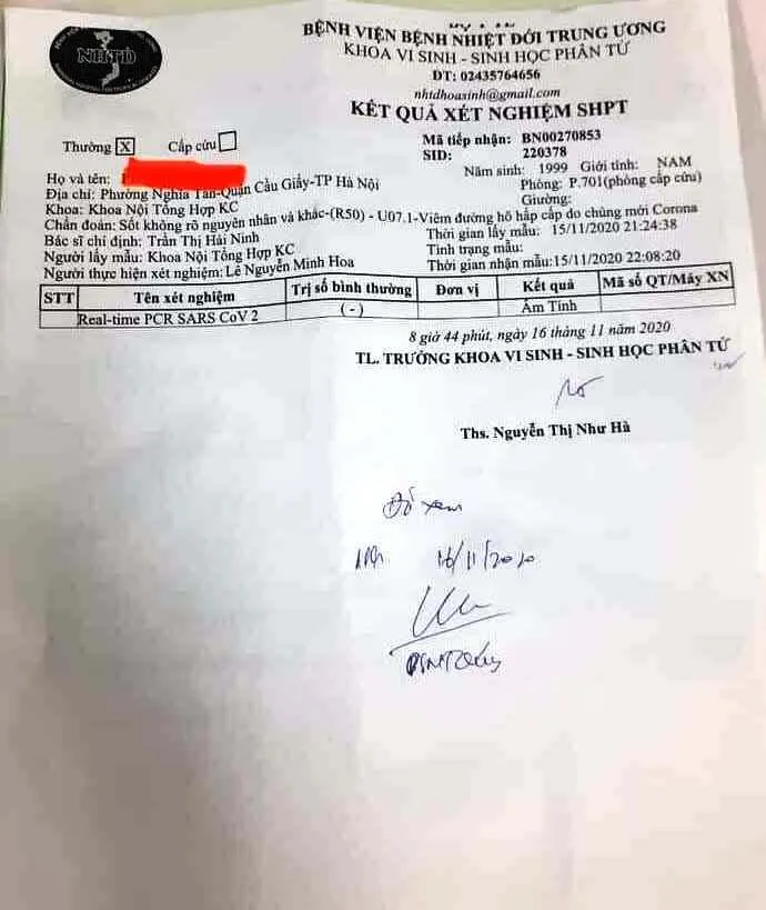 Bất ngờ kết quả xét nghiệm lại của nam thanh niên nghi mắc Covid-19 ở Hà Nội ảnh 1