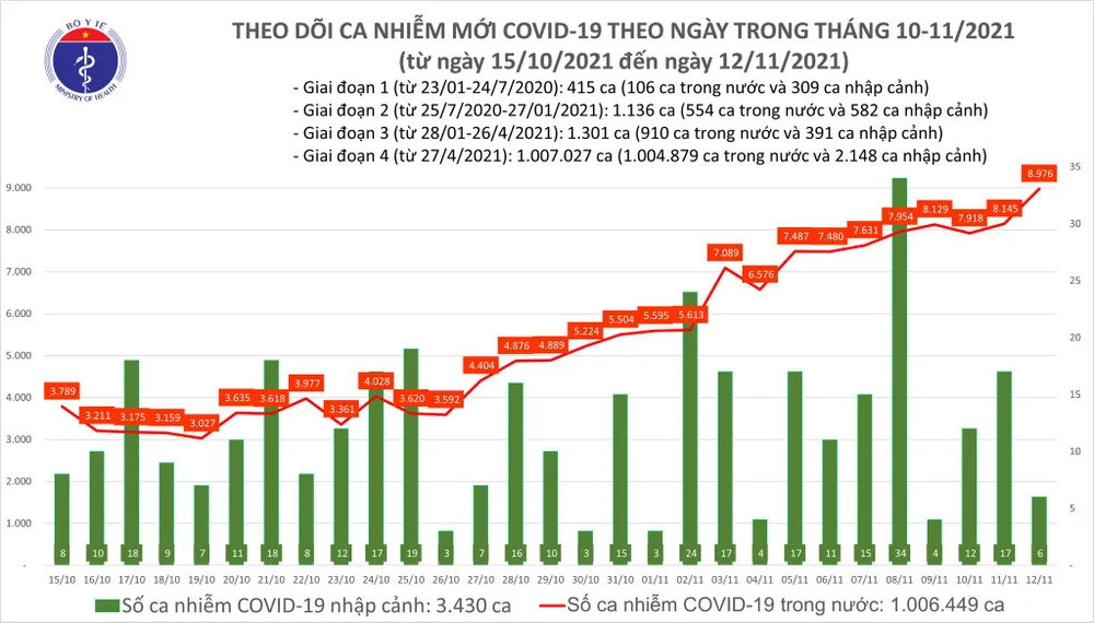 Ngày 12-11, thêm 10.263 người khỏi bệnh và 8.982 ca mắc Covid-19 ảnh 1