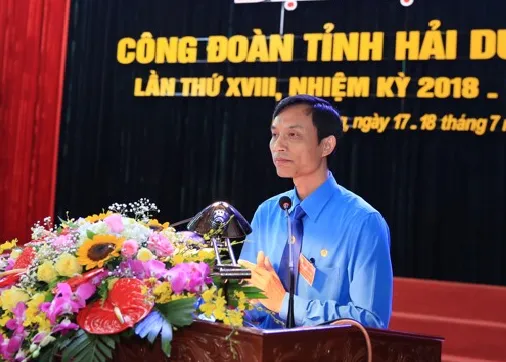 Ông Mai Xuân Anh khi còn là Chủ tịch Liên đoàn Lao động tỉnh Hải Dương