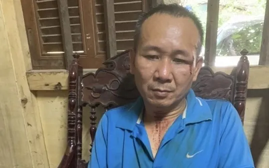 Đối tượng Nguyễn Sỹ Trung bị bắt sau khi gây án Đối tượng Nguyễn Sỹ Trung bị bắt sau khi gây án