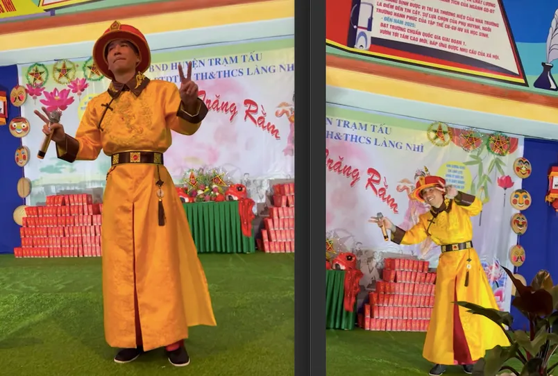 Hình ảnh Phú Lê ăn mặc phản cảm biểu diễn trong chương trình