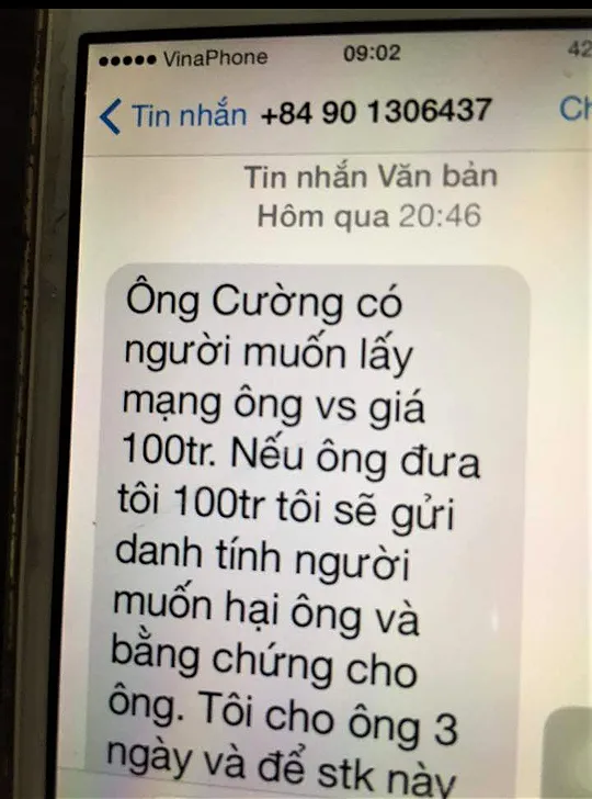 Chánh Văn phòng Đoàn ĐBQH tỉnh Quảng Trị bị nhắn tin đe dọa tống tiền ảnh 1