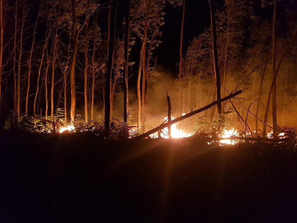 Đám cháy bùng phát dữ dội trong đêm