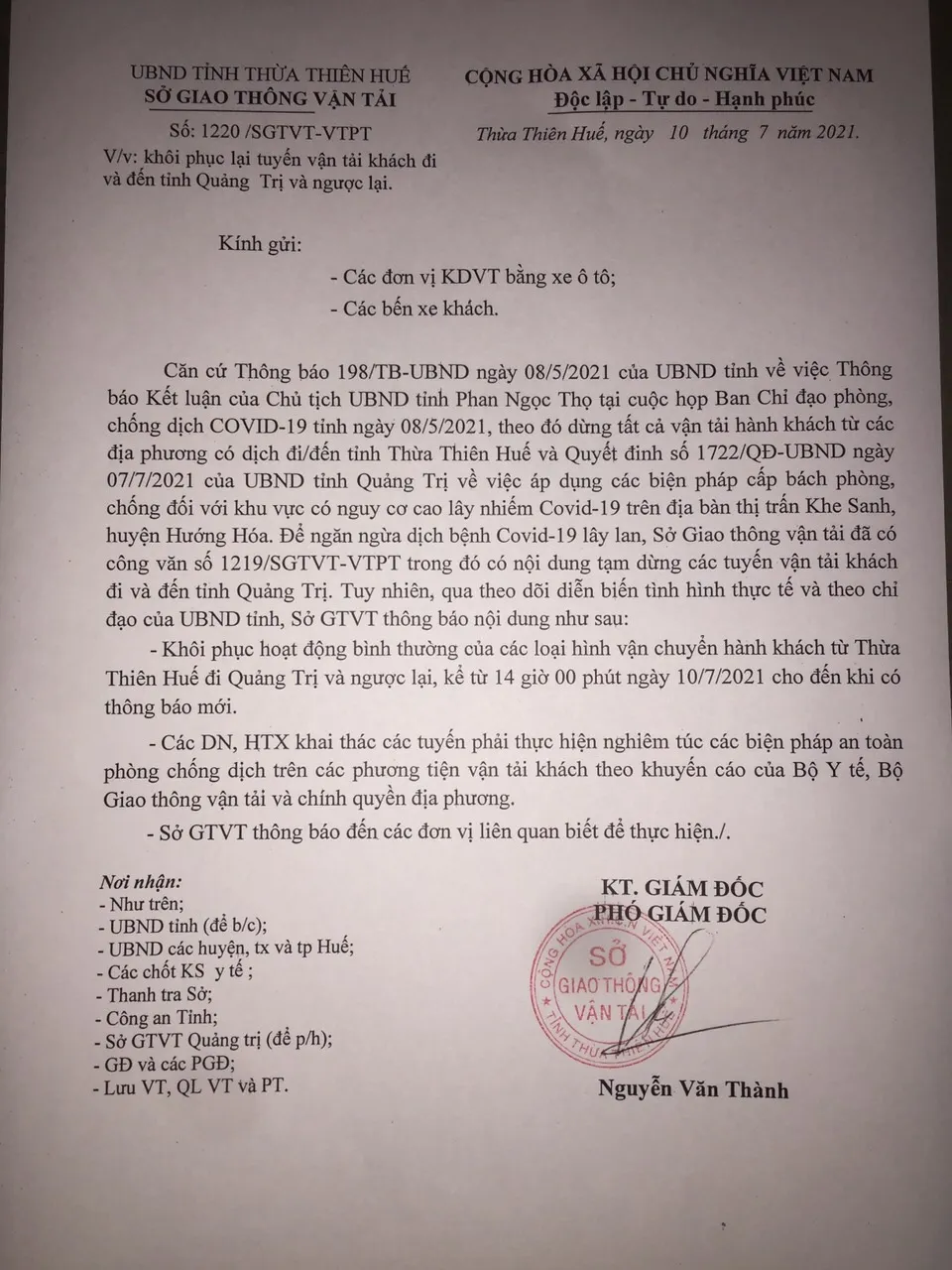 Sở GTVT tỉnh Thừa Thiên – Huế khẩn cấp sửa sai sau khi ra văn bản “ngăn sông cấm chợ” với Quảng Trị ảnh 2