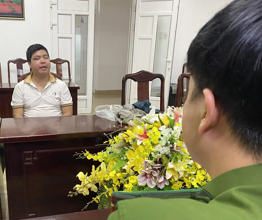 Đối tượng Vinh tại cơ quan Công an tỉnh Thừa Thiên Huế