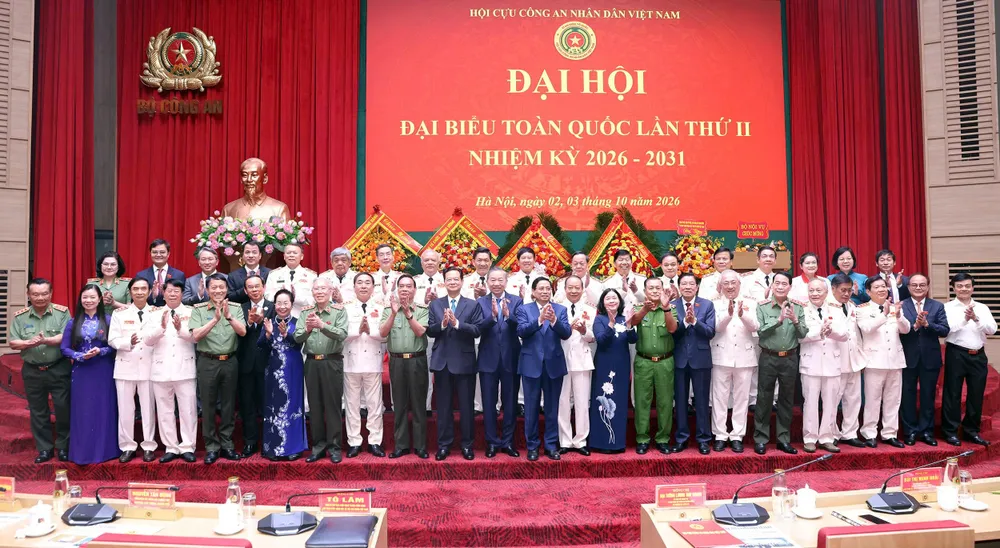 Tổng Bí thư, Chủ tịch nước Tô Lâm cùng các đại biểu tại đại hội. Ảnh: MINH HẢI