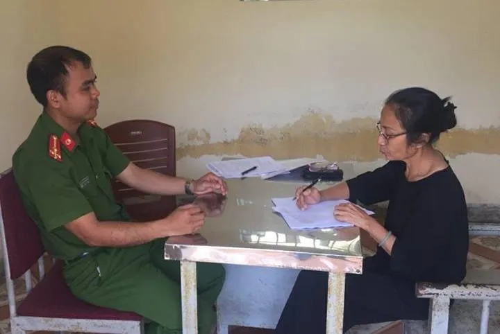 Cao Thị Tâm khai báo tại cơ quan công an