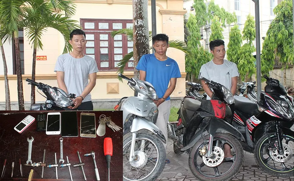 Bắt nhóm đối tượng trộm cắp xe máy liên huyện tại Hà Tĩnh ảnh 1