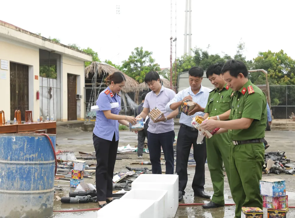 Tiêu hủy hàng trăm khẩu súng, đao kiếm các loại ảnh 2