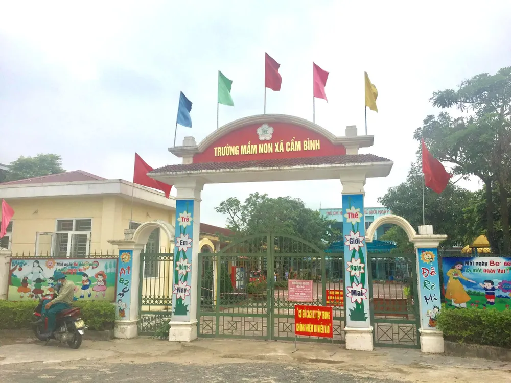 Khu cách ly tập trung Trường Mầm non xã Cẩm Bình