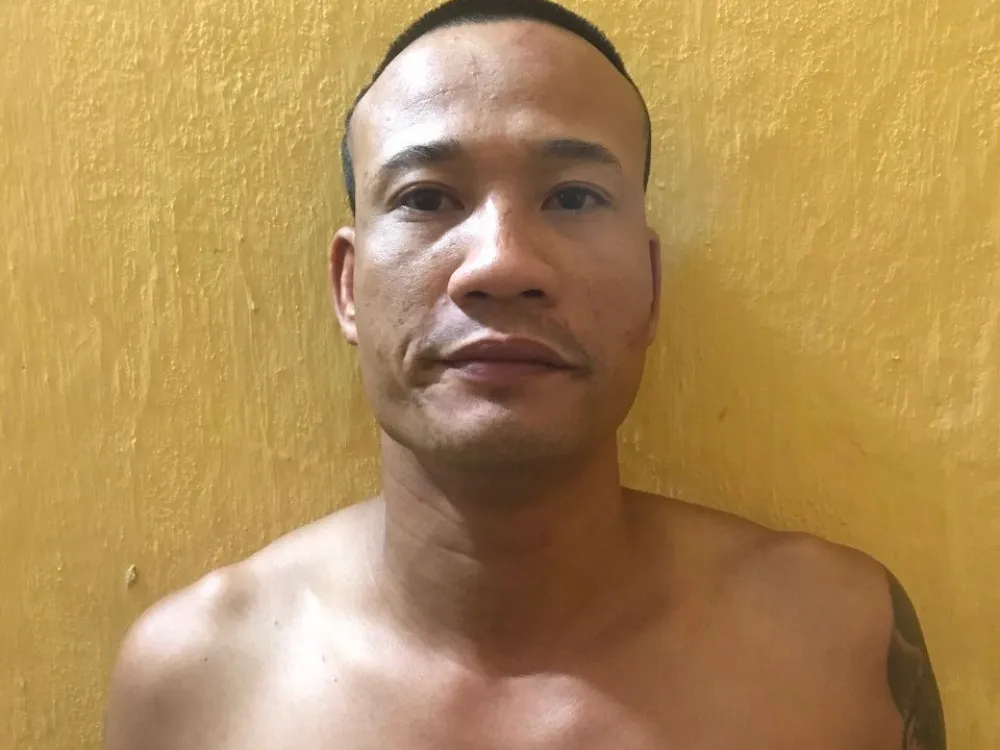 Đối tượng Phan Hưng Hỷ tại cơ quan công an Ảnh: Công an Hà Tĩnh cung cấp