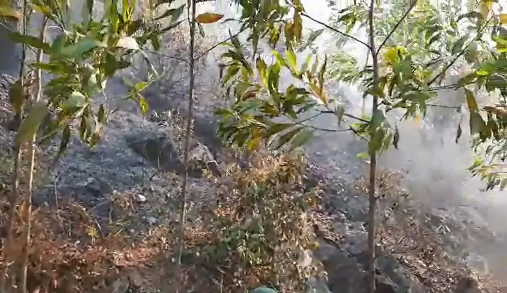 Vừa được khống chế, lửa bùng phát trở lại trên dãy núi ở Hà Tĩnh ảnh 2