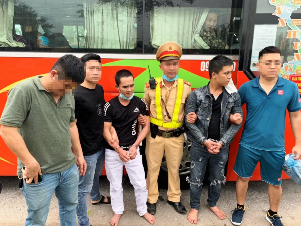 Các đối tượng bị bắt giữ. Ảnh: Công an Hà Tĩnh cung cấp