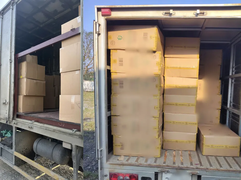 lực lượng chức năng thu giữ 75 thùng thuốc lá giả tại xã Can Lộc khi đang phân phối cho các đại lý.jpg