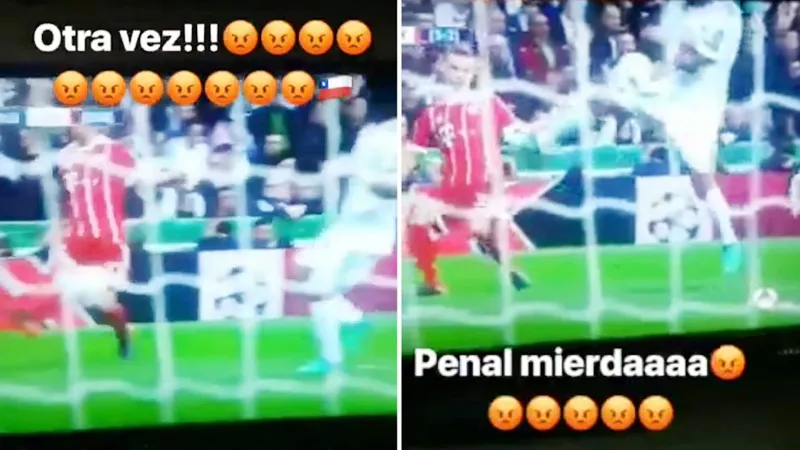 Vidal đăng những lời xúc phạm dành cho cầu thủ Real. Ảnh Marca.