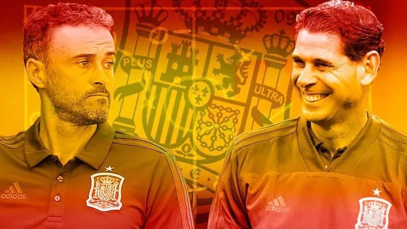 Enrique (trái) có nhiều sự thay đổi so với thời của Hierro. Ảnh Marca.