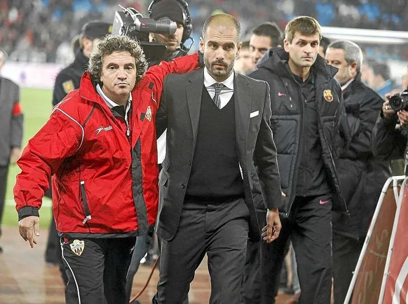 Juanma Lillo và Pep Guardiola từng đấu trí nhau ở La Liga. 
