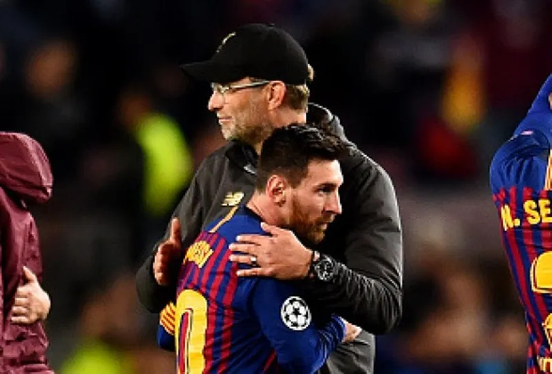 HLV Jurgen Klopp chia sẻ nỗi thất vọng của Lionel Messi khi Barcelona bị Liverpool loại khỏi Champions League cách đây 2 năm. Ảnh: Getty Images