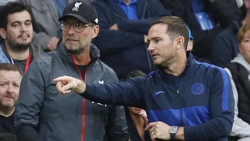 Frank Lampard và HV Jurgen Klopp đã liên tục đấu “võ mồm” trong vài tháng qua. Ảnh: Getty Images