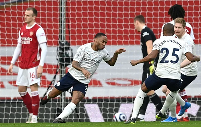 Raheem Sterling tiếp tục giúp Man.City san bằng mọi rào cản. Ảnh: Getty Images