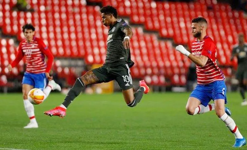 Marcus Rashford xuất sắc ghi bàn giúp Man.United tiến gần bán kết. Ảnh: Getty Images 