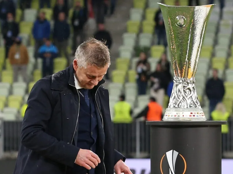 HLV Ole Gunnar Solskjaer chưa thể giành được danh hiệu đầu tiên. Ảnh: Getty Images
