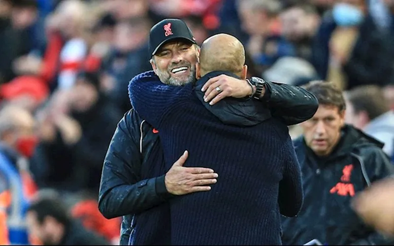 HLV Jurgen Klopp và Pep Guardiola đều hài lòng với màn trình diễn.