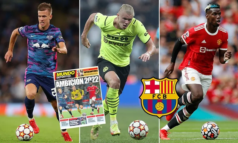 Dani Olmo (trái) và đặc biệt Erling Haaland, Paul Pogba được cho đang nằm trong danh sách mục tiêu của Braca.