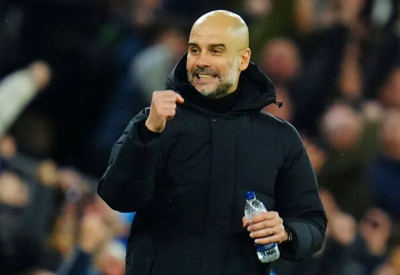 HLV Pep Guardiola hài lòng sau chiến thắng Atletico Madrid tại Champions League. Ảnh: Getty Images