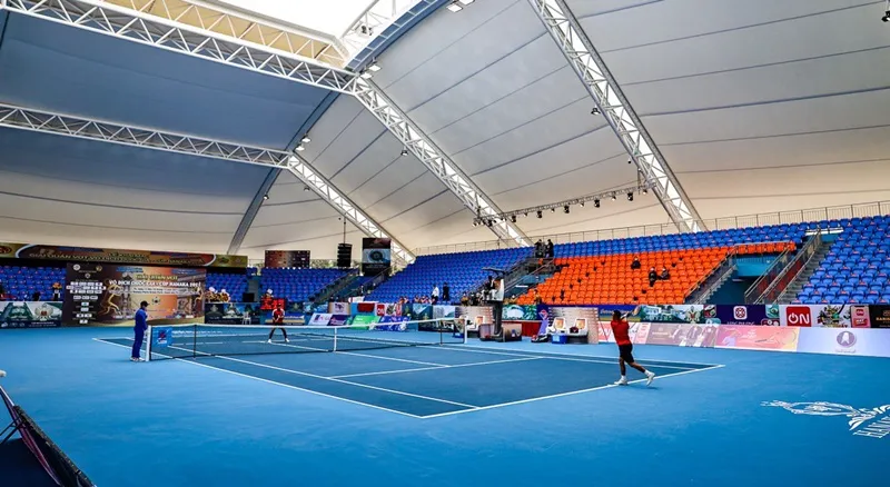 Sân quần vợt SEA Games 31 từng tổ chức giải vô địch quốc gia 2021. Ảnh: L.SƠN