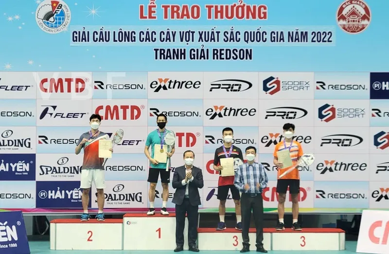 Nguyễn Tiến Minh vô địch đơn nam tại Bắc Giang. Ảnh: VBF