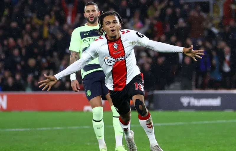 Southampton xếp chót bảng Premier League nhưng đã ghi chiến công trước Man.City.