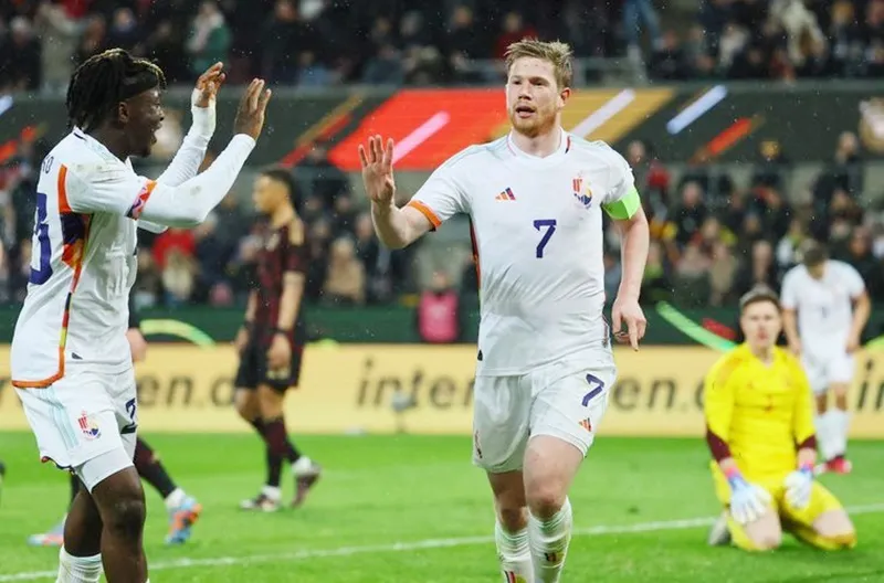 Kevin De Bruyne đã chơi xuất sắc để dẫn dắt tuyển Bỉ giành chiến thắng 3-2 trước tuyển Đức.