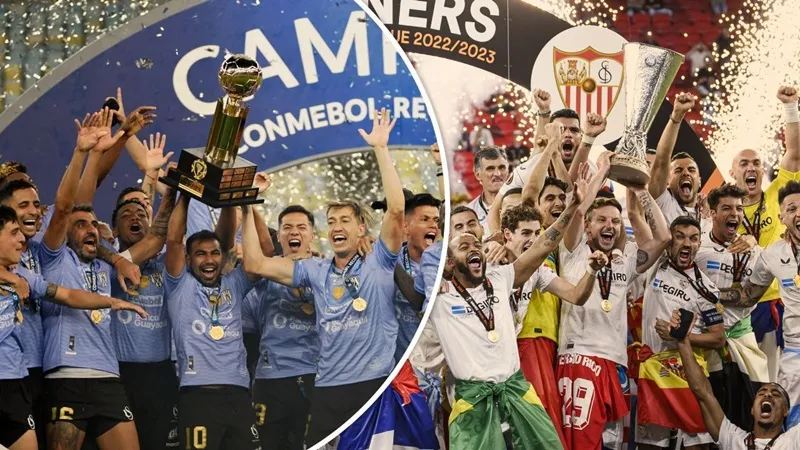 Nhà vô địch Europa League, Sevilla (phải) và nhà vô địch Copa Sudamericana, Independiente del Valle sẽ đối đầu với nhau trong trận đấu mang tên “Club Challenge”.