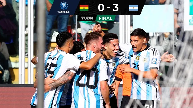 Argentina không có Lionel Messi trong đội hình vẫn dễ dàng đánh bại chủ nhà Bolivia 3-0.
