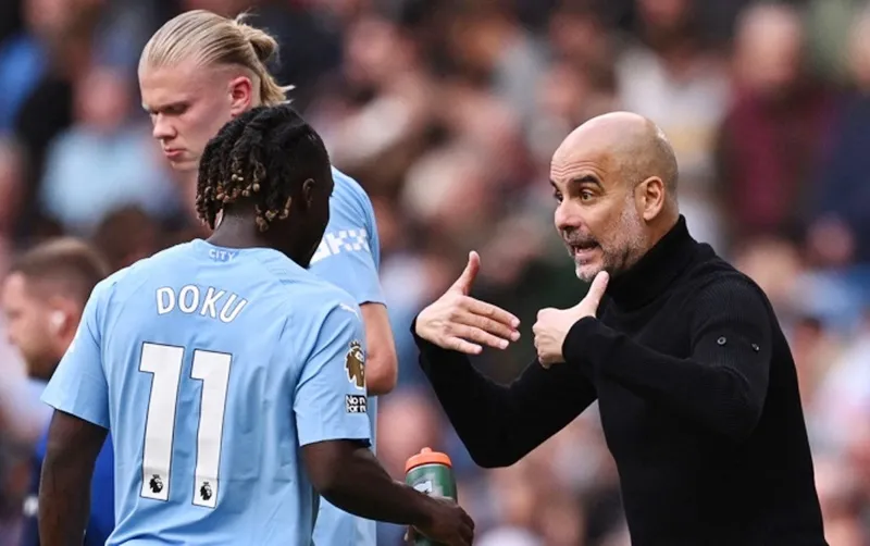 HLV Pep Guardiola sẽ xem Doku là nhân tố quan trọng cho trận derby Manchester tại Old Trafford vào Chủ nhật. HLV Pep Guardiola sẽ xem Doku là nhân tố quan trọng cho trận derby Manchester tại Old Trafford vào Chủ nhật.