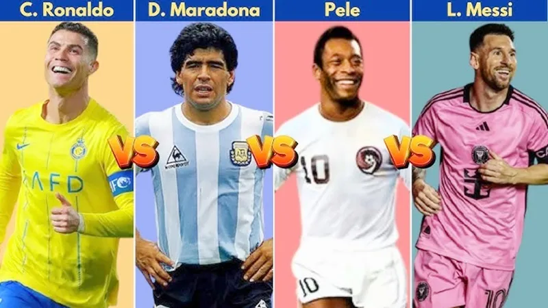 Cristiano Ronaldo xếp bản thân trên những huyền thoại như Diego Maradona, Pele hay Lionel Messi.
