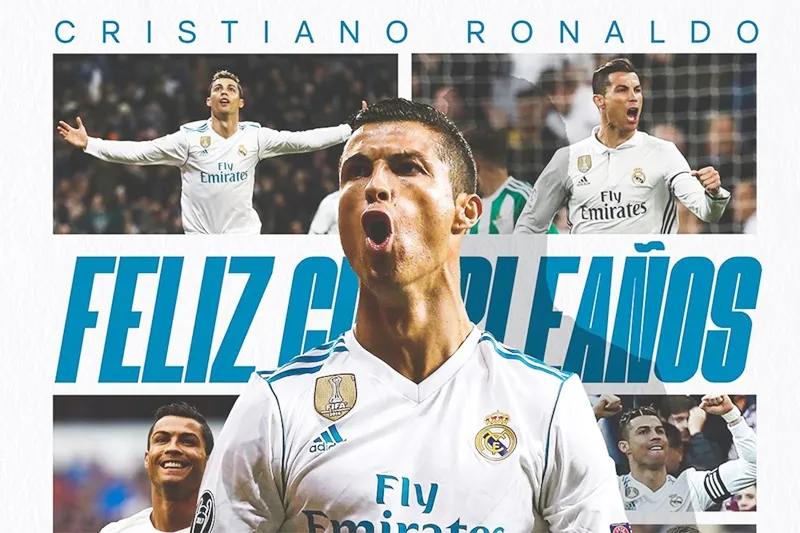 Real Madrid vinh danh huyền thoại Cristiano Ronaldo khi anh kỷ niệm sinh nhật lần thứ 40.